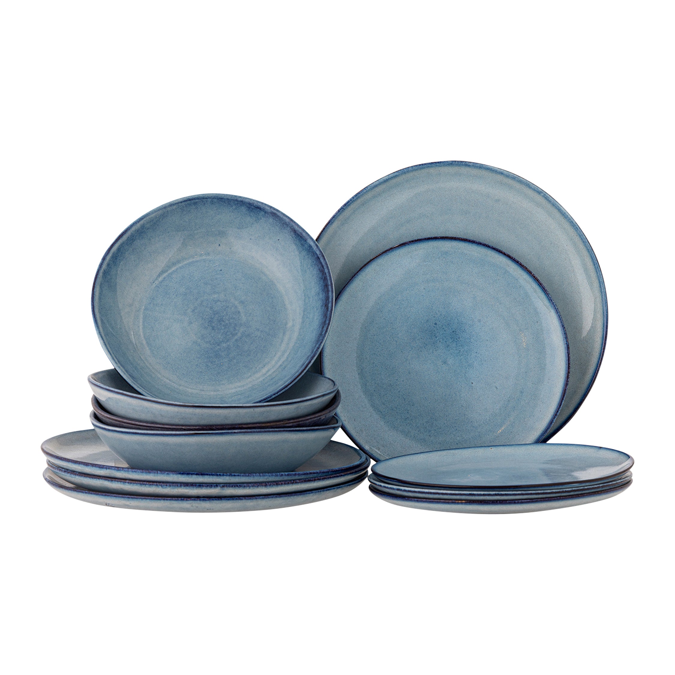 Bloomingville Sandrine Serviesset 12-delig - Blauw