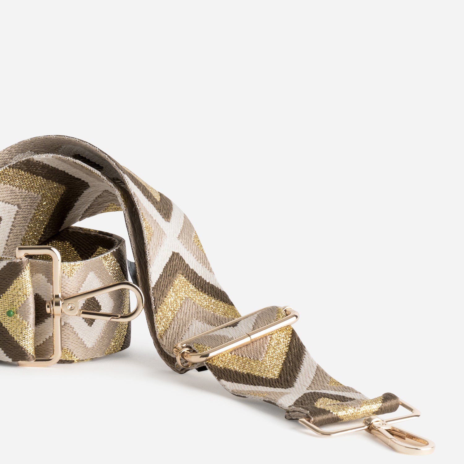 Bandoulière amovible marron, beige, doré