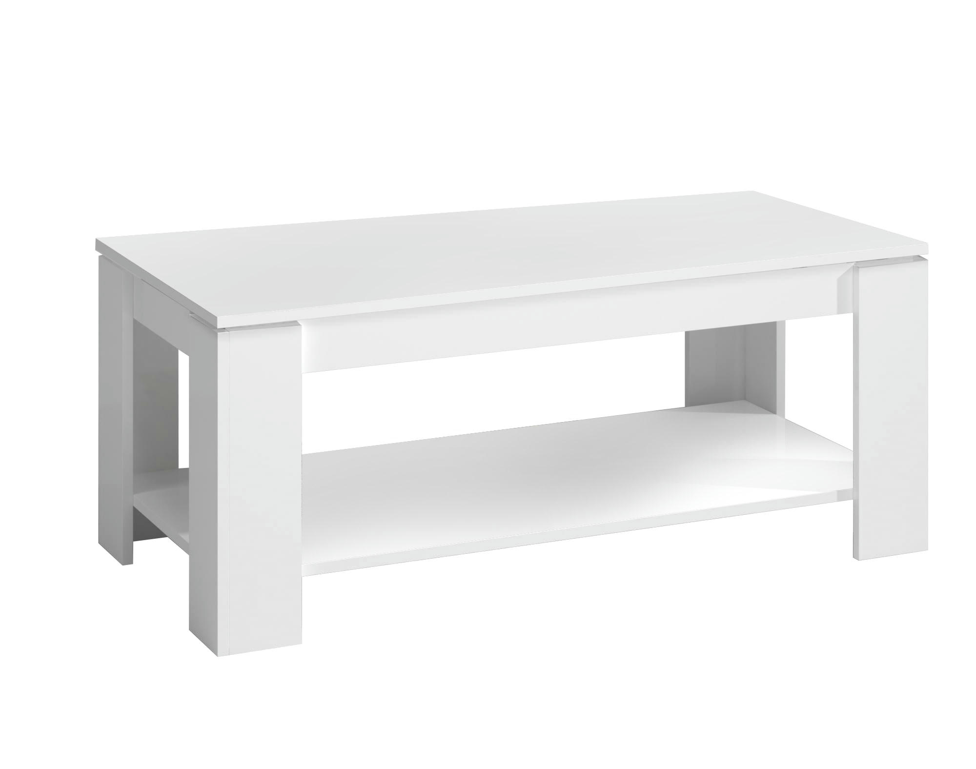 CHICAGO - Table basse effet bois blanc mat