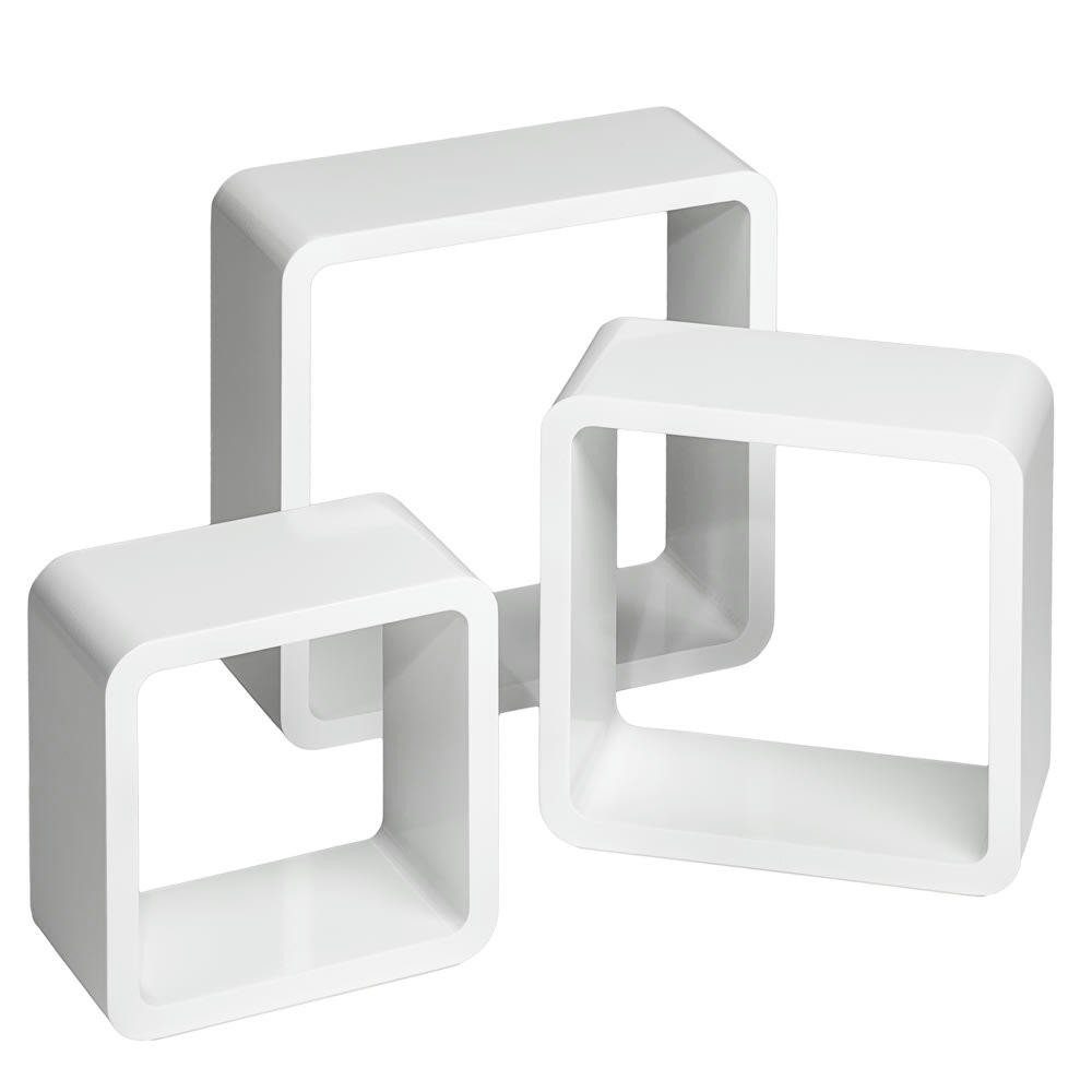 - Lot de 3 étagères murales design Style rétro blanc