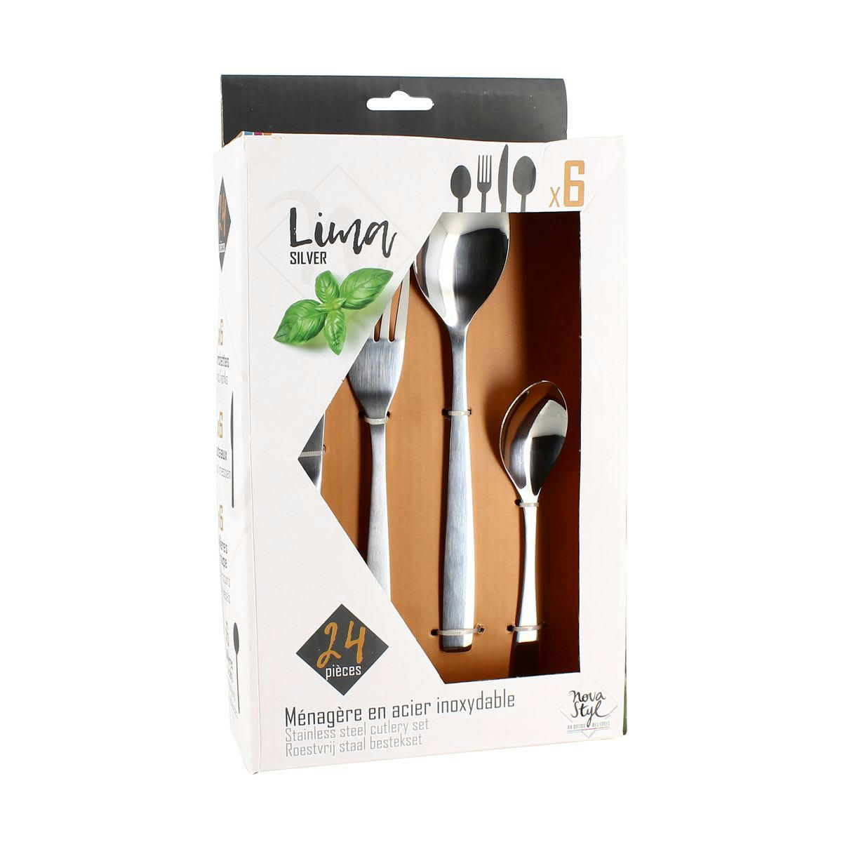 LIMA - Ménagère 24 pièces en acier inoxydable