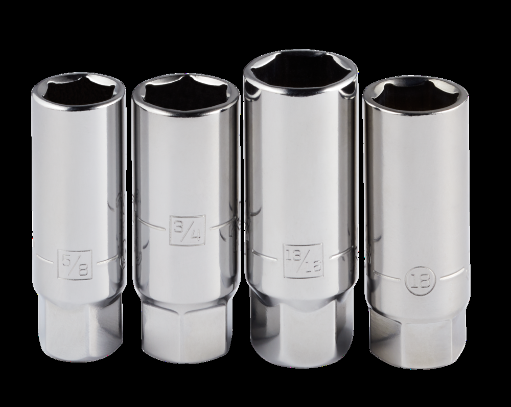 Mastercraft 3/8-in Drive, Spark Plug Socket Set, 4-pc CRV, Nickel-Chrome Plating