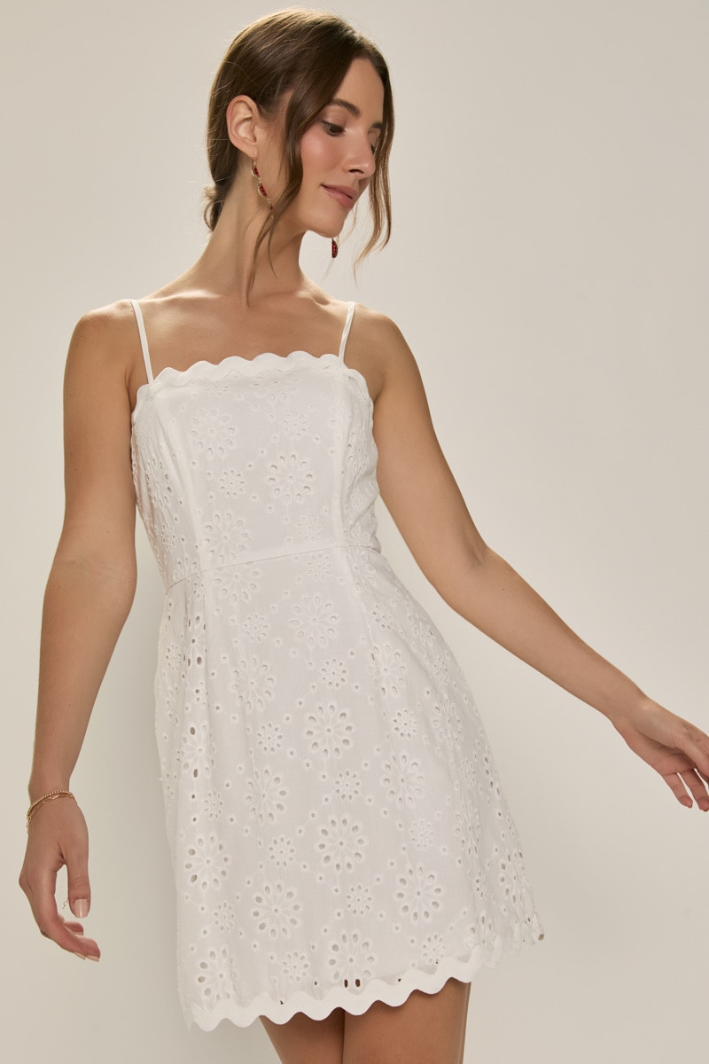 Roxanne Ric Rac Eyelet Mini Dress