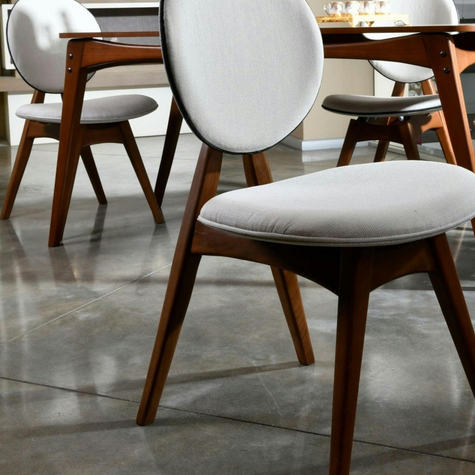 Chaise médaillon écrue - style moderne (lot de 2) DILI