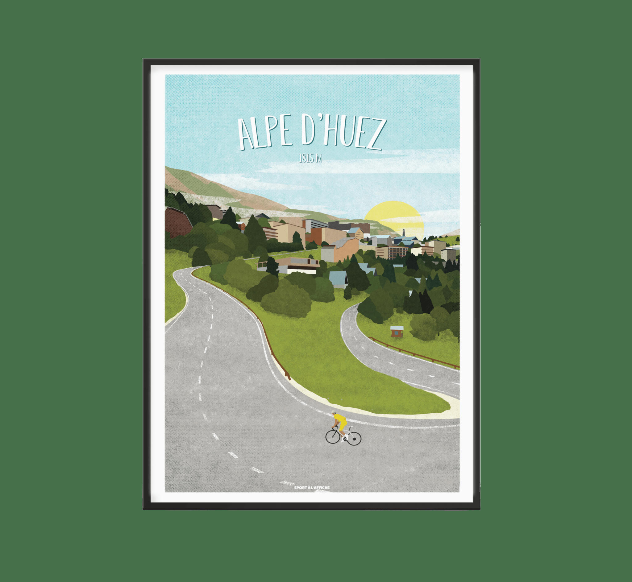 CYCLISME - Affiche Cyclisme - Affiche Alpes d'Huez 40 x 60 cm