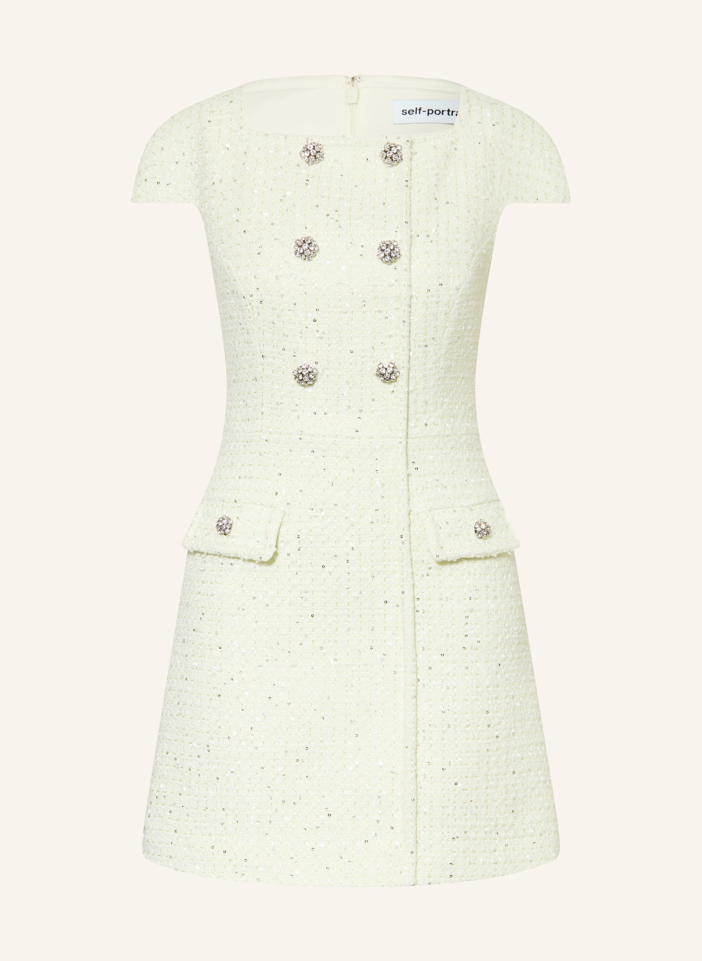 self-portrait Bouclé-Kleid mit Pailletten