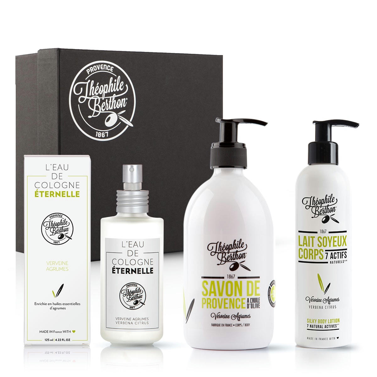 ESCALE - Coffret verveine citron avec lait corps savon douche et cologne