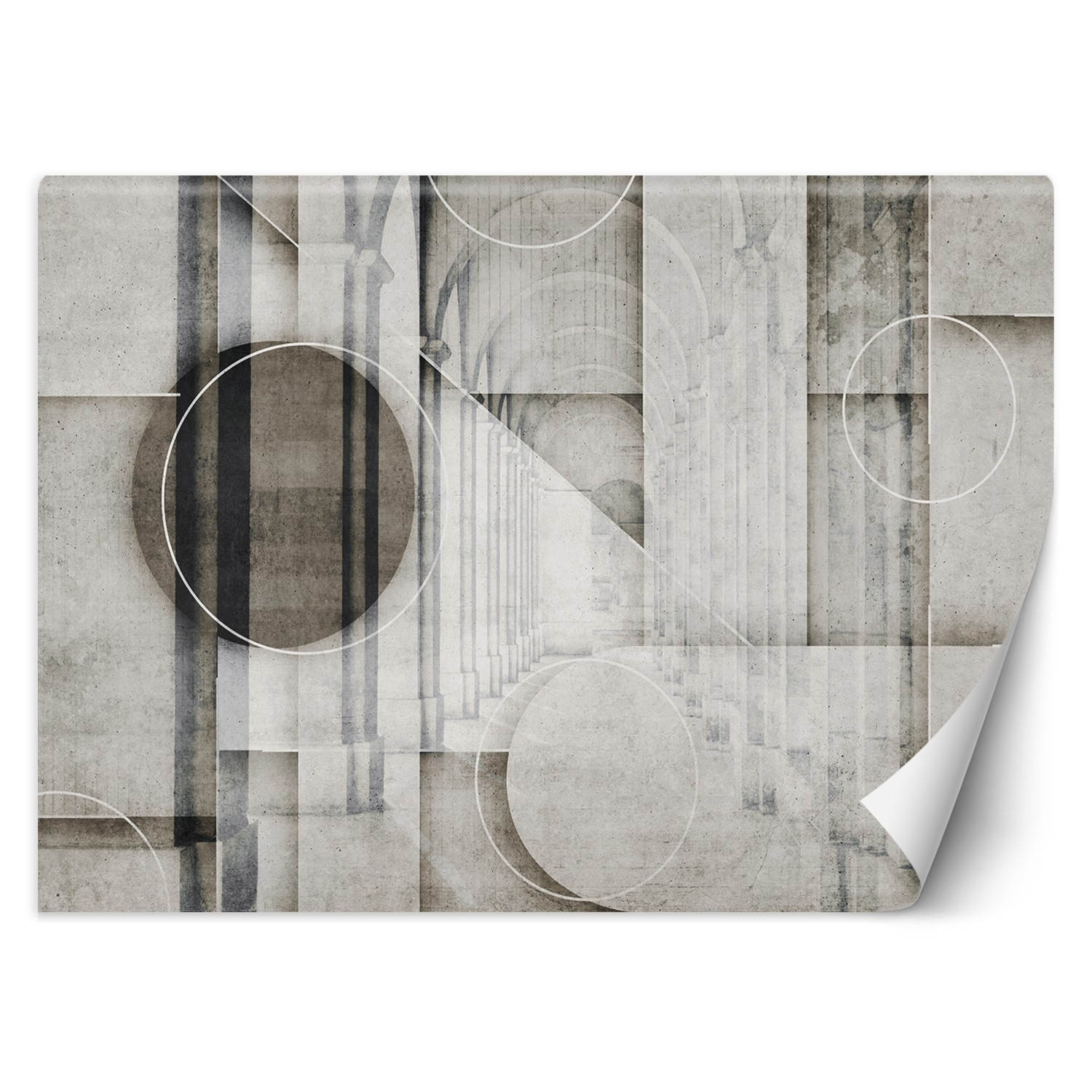 Feeby Fototapeta, Tunel 3D Koła Kształty 150x105