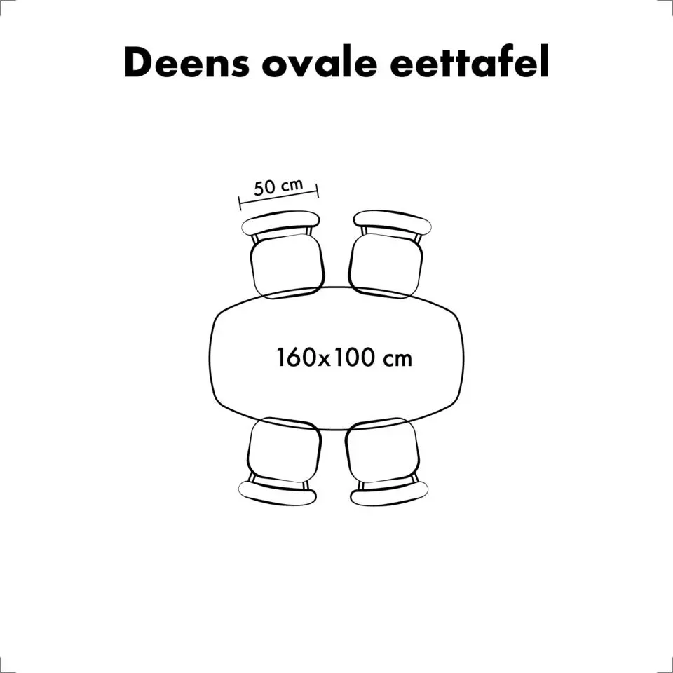 Lewis & Loft Eettafel Luna �?Deens ovaal �?160 x 100 cm �?Naturel