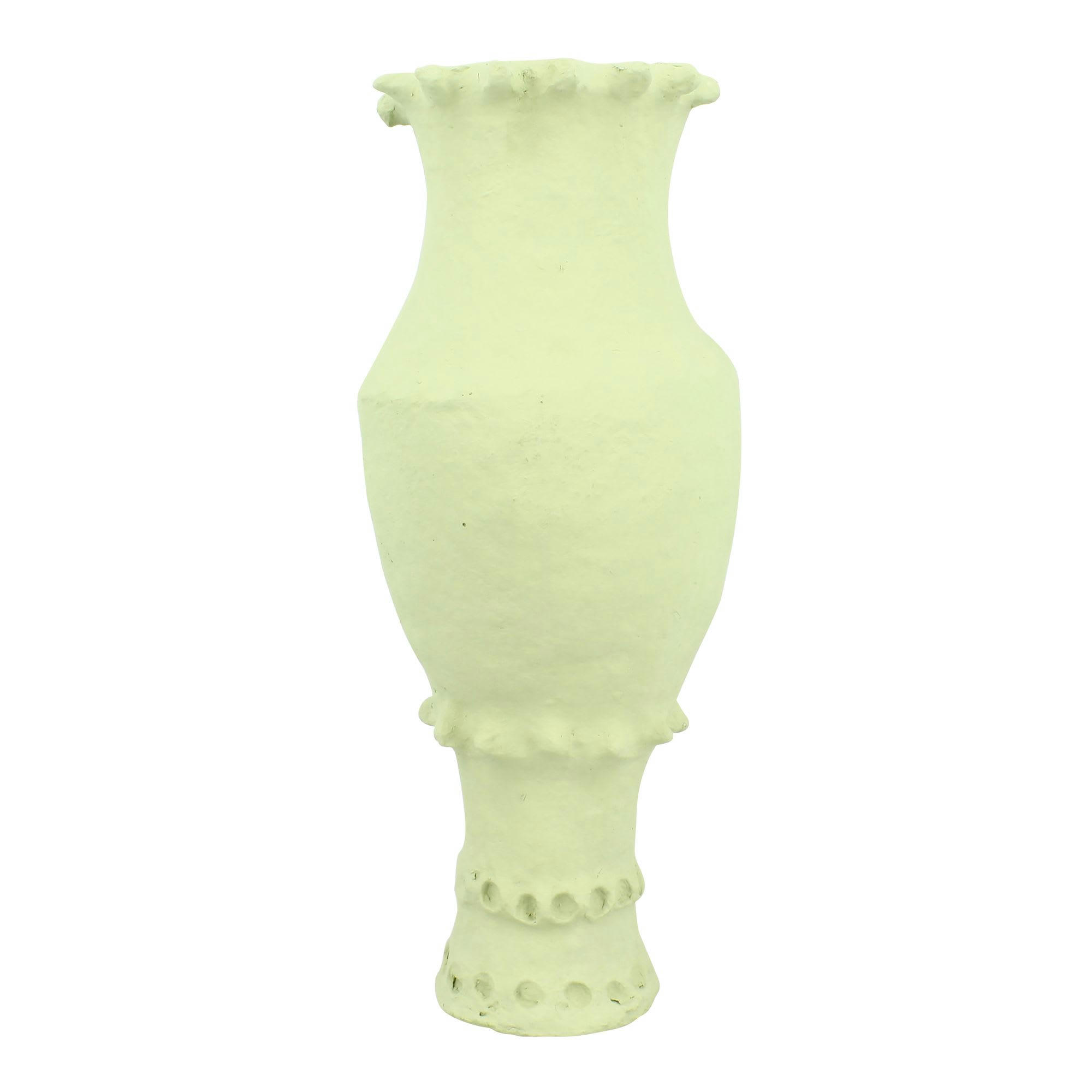 MENIA - Vase en papier maché vert