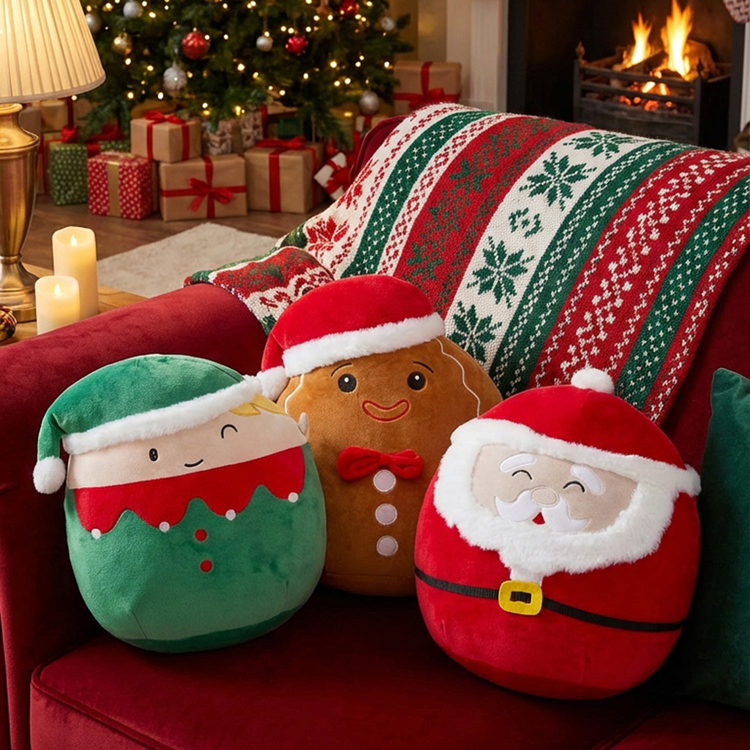 Peluche Elfo di Natale tondo 35 cm