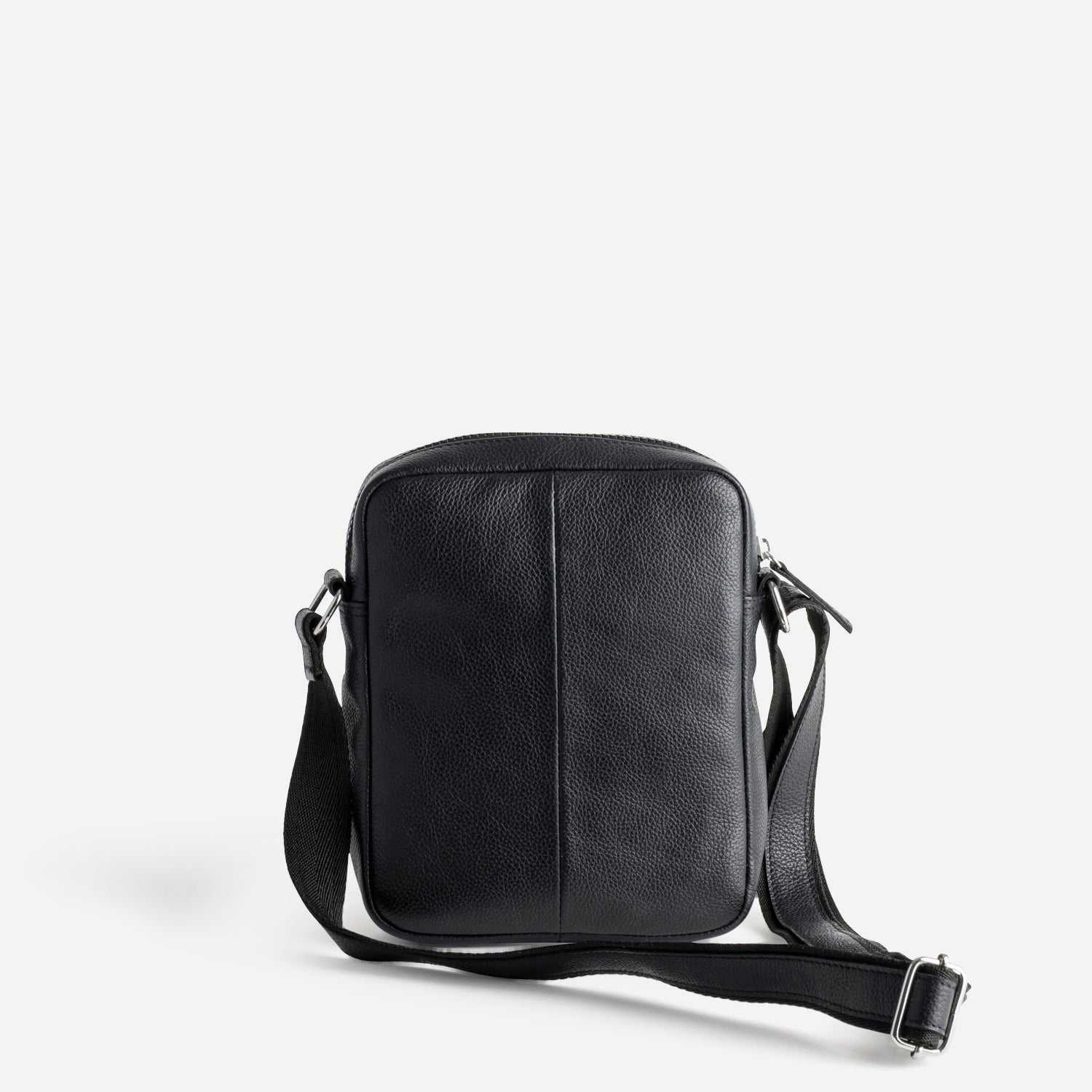Pochette noire cuir à bandoulière