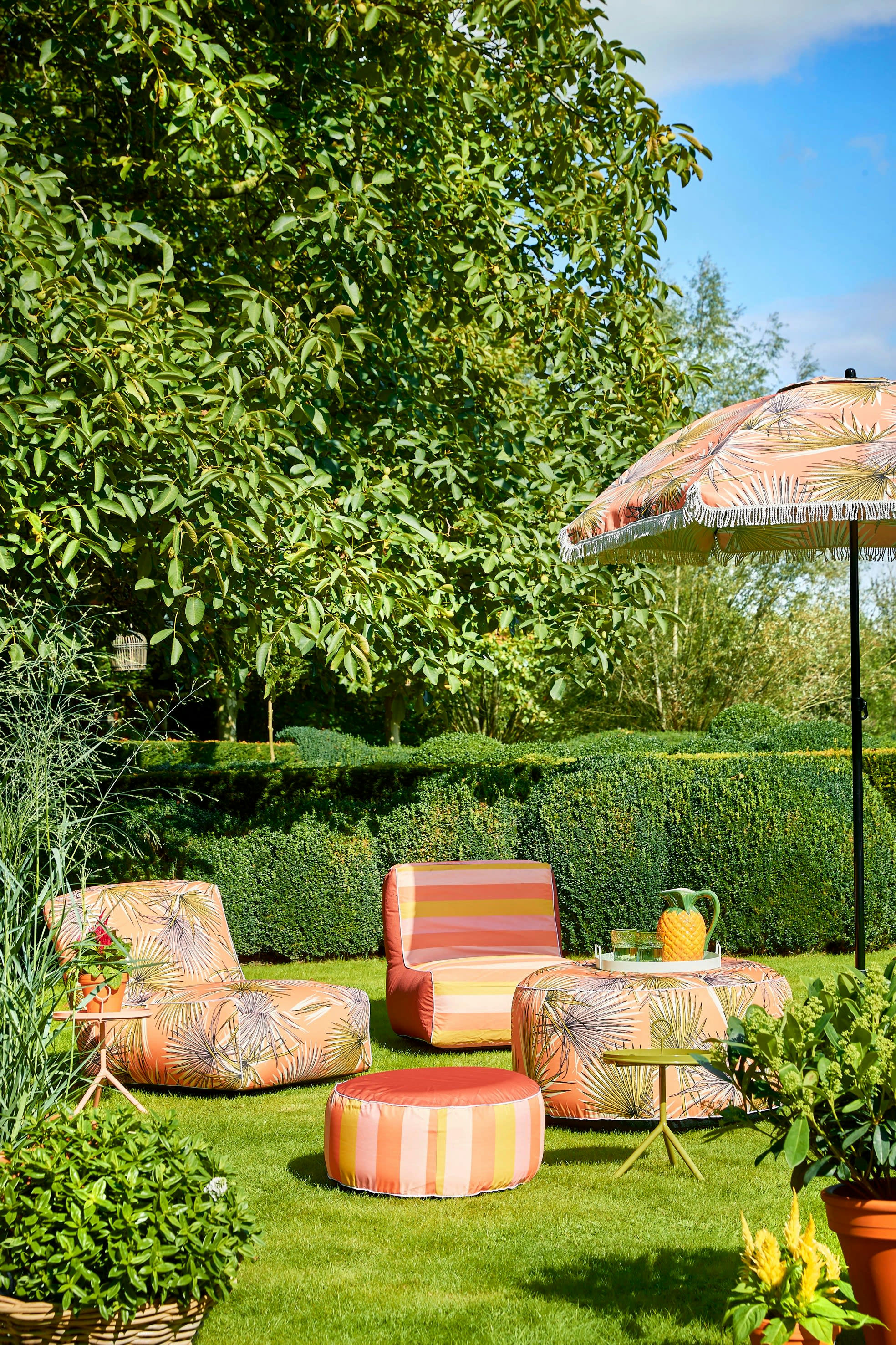 - Parasol feuilles de palmier orange D220