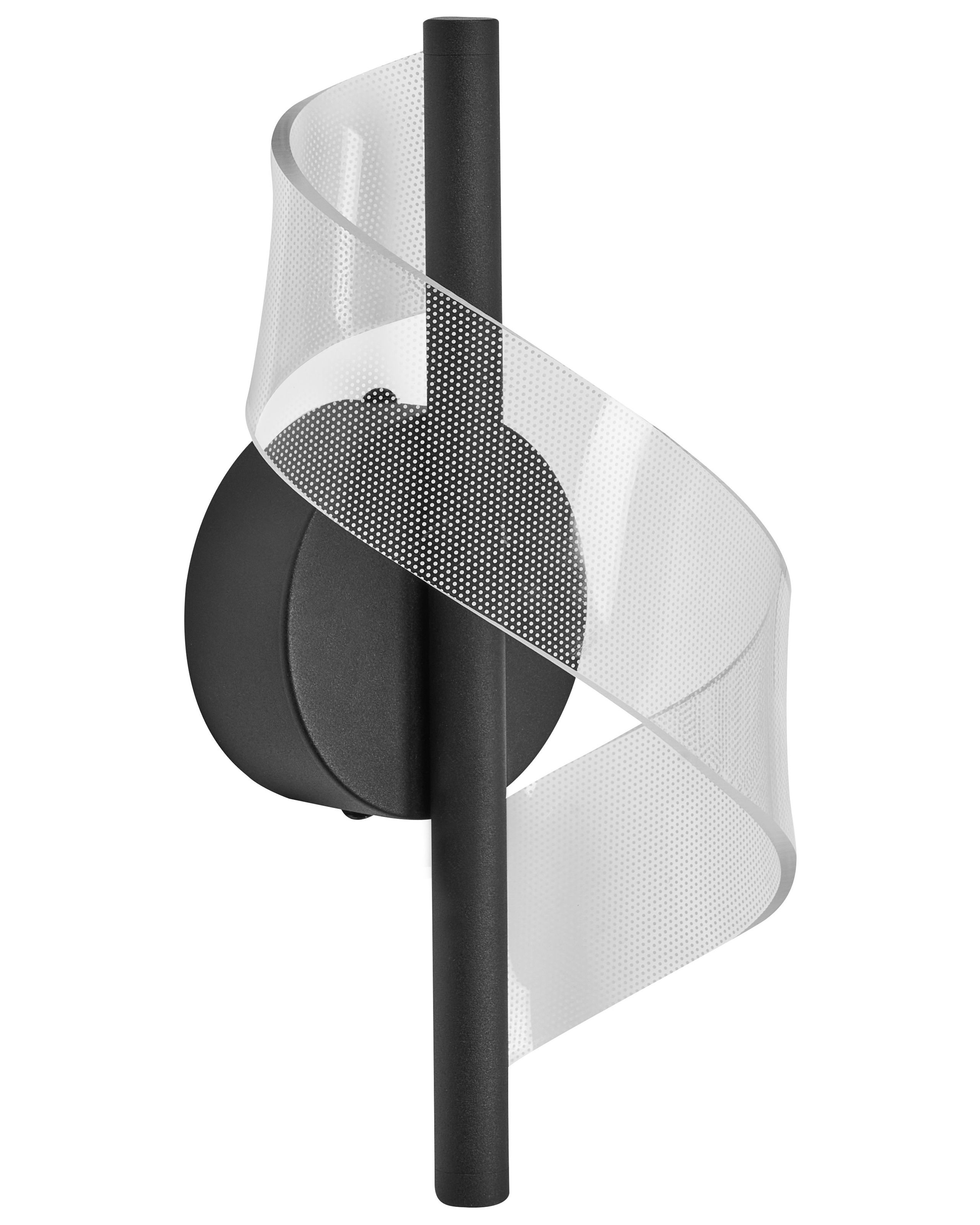 Lampa ścienna kinkiet metalowa spiralna czarna