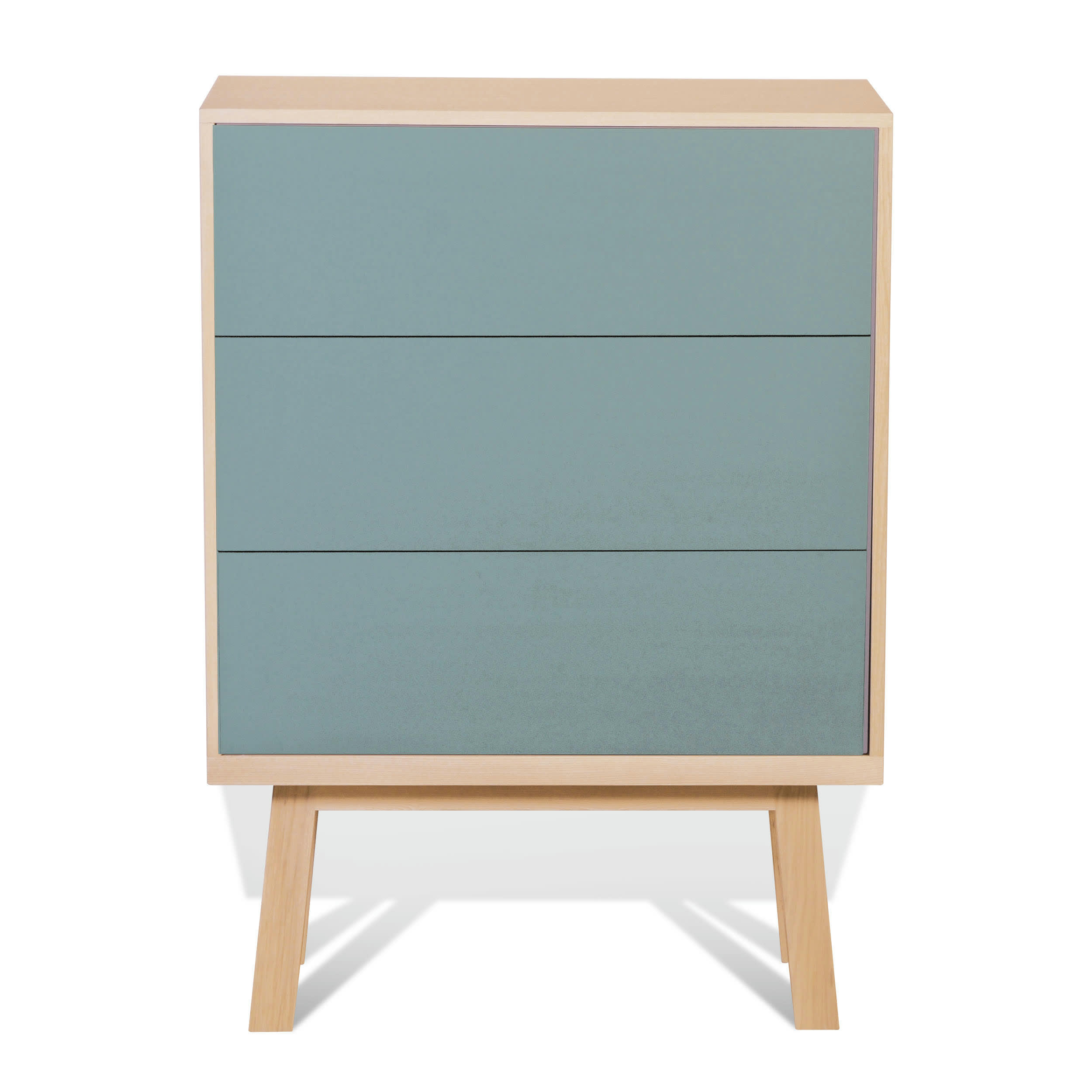 KUBE - Commode 3 tiroirs de 90 cm de large, en frêne