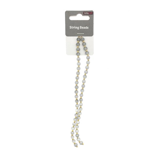 Grey and Gold String Beads 18cm 2 Pack