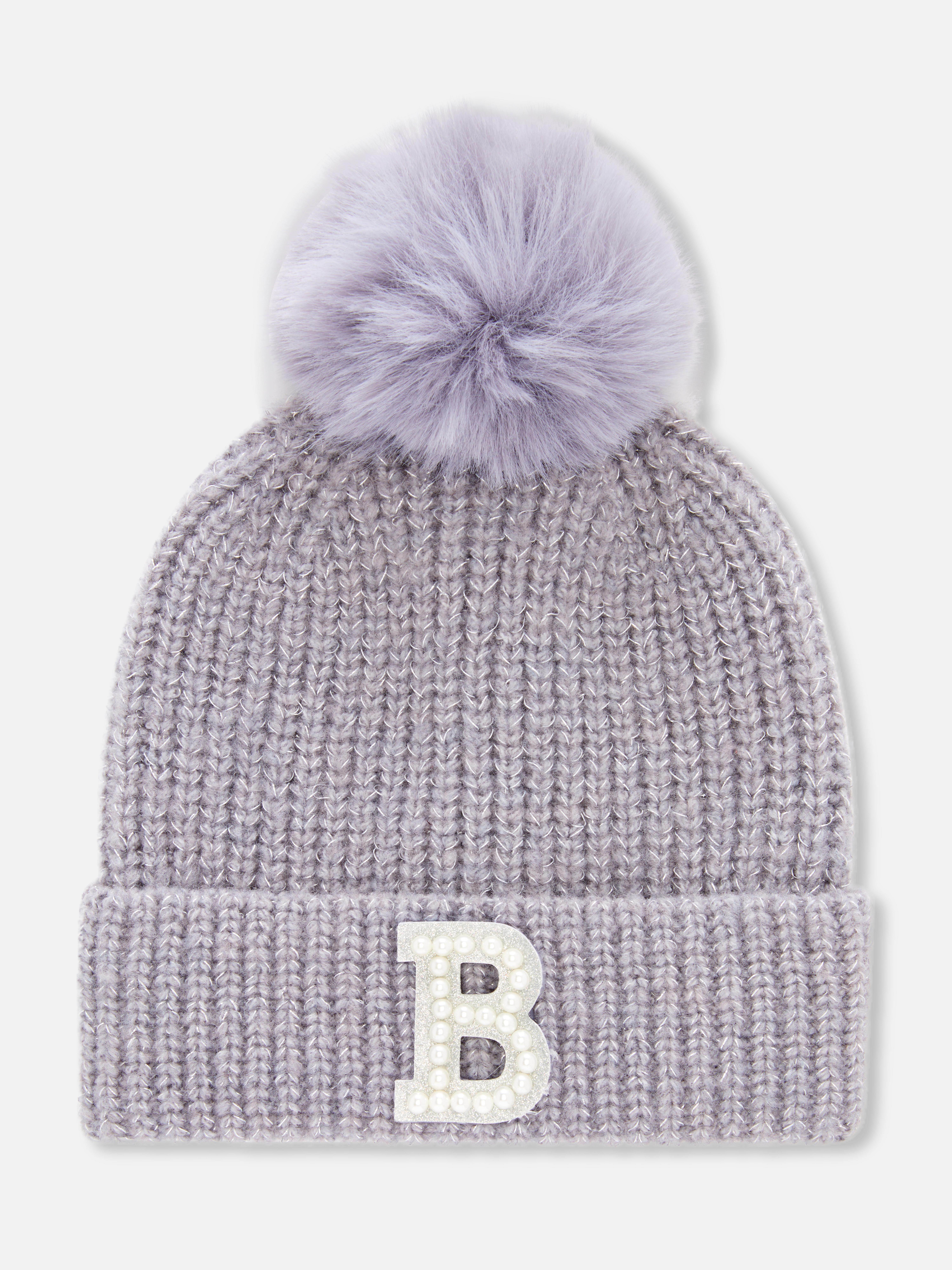 Initial Pom-Pom Beanie
