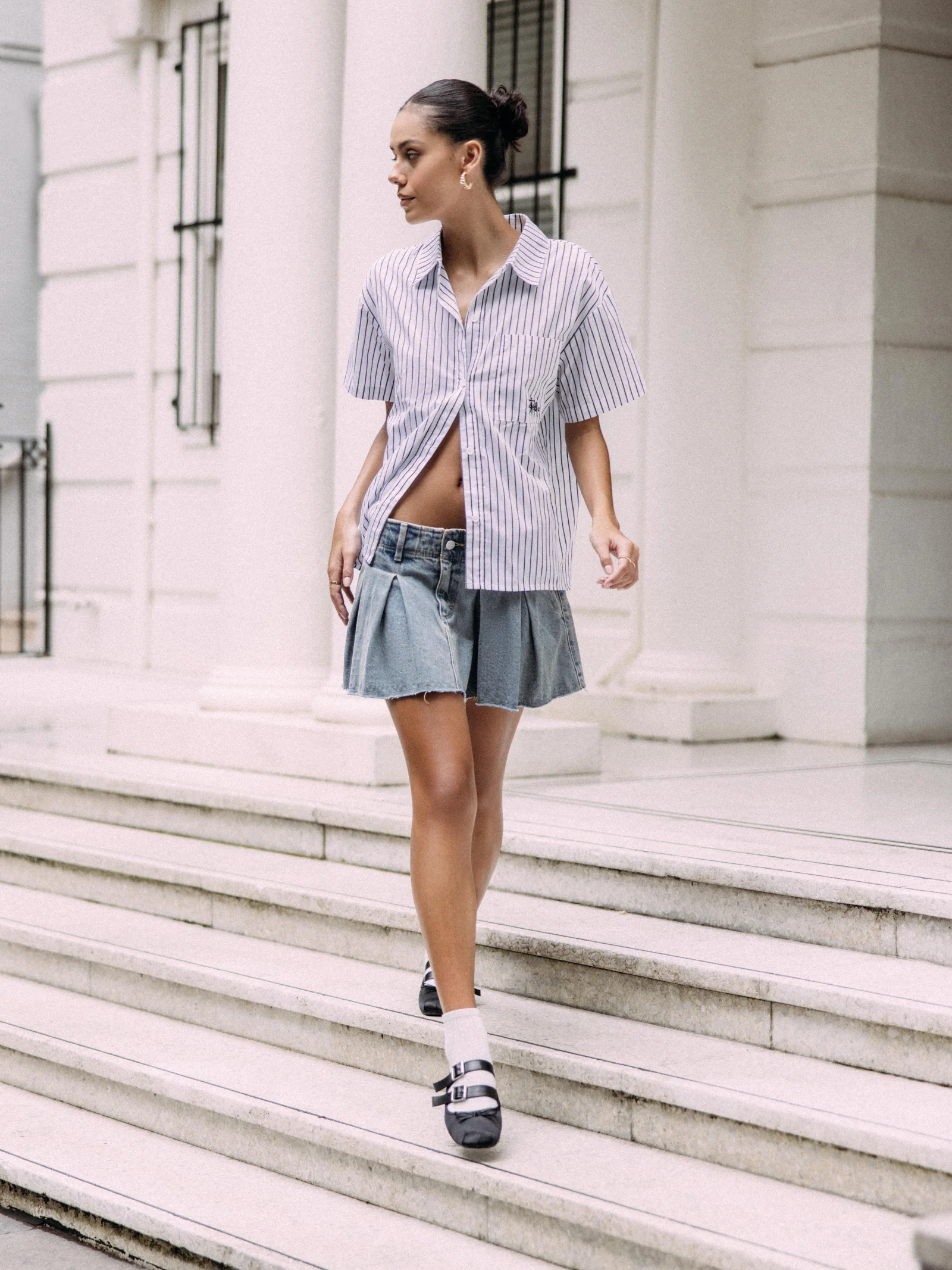 Pop Short Sleeve Graffiti Stripe Shirt