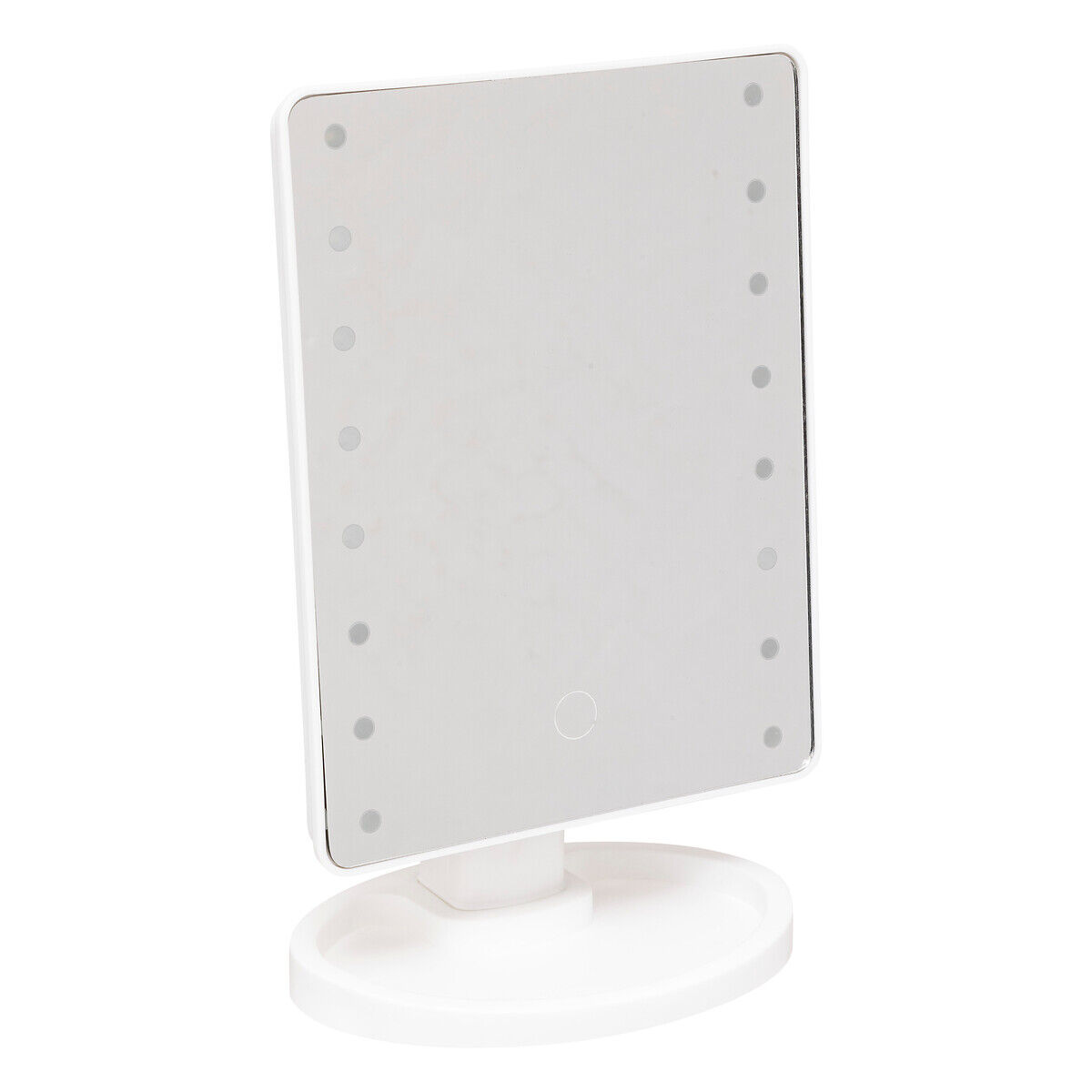 Espelho wc led em plástico branco 26cm