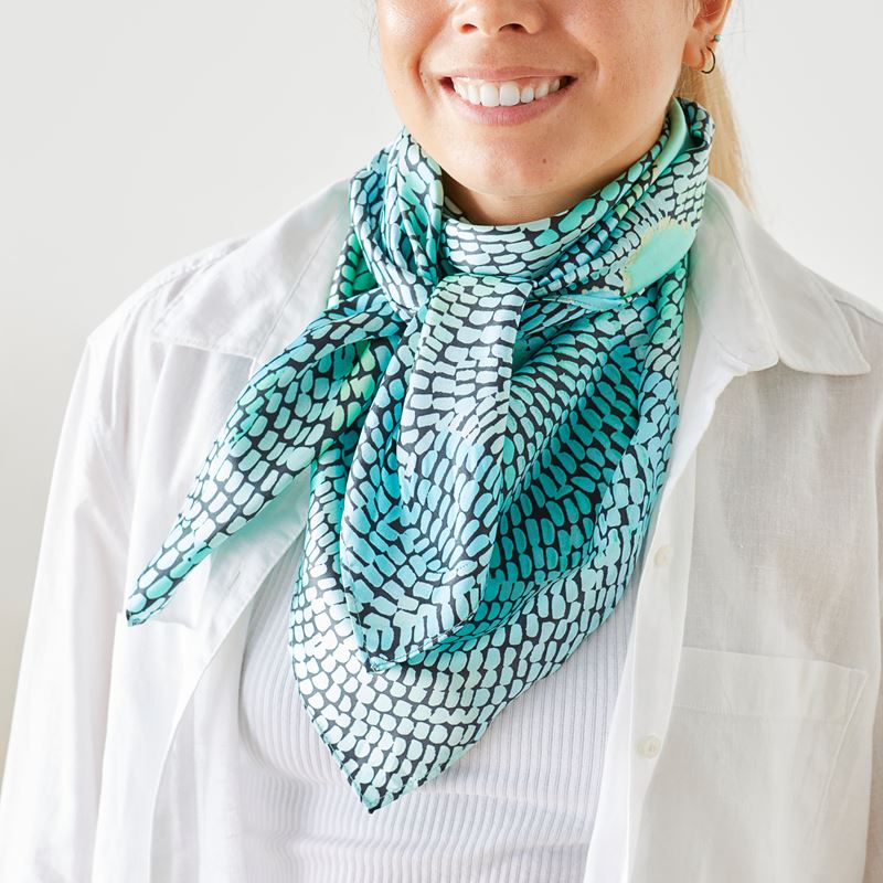 Miimi + Jiinda Lowanna Aqua Silk Scarf