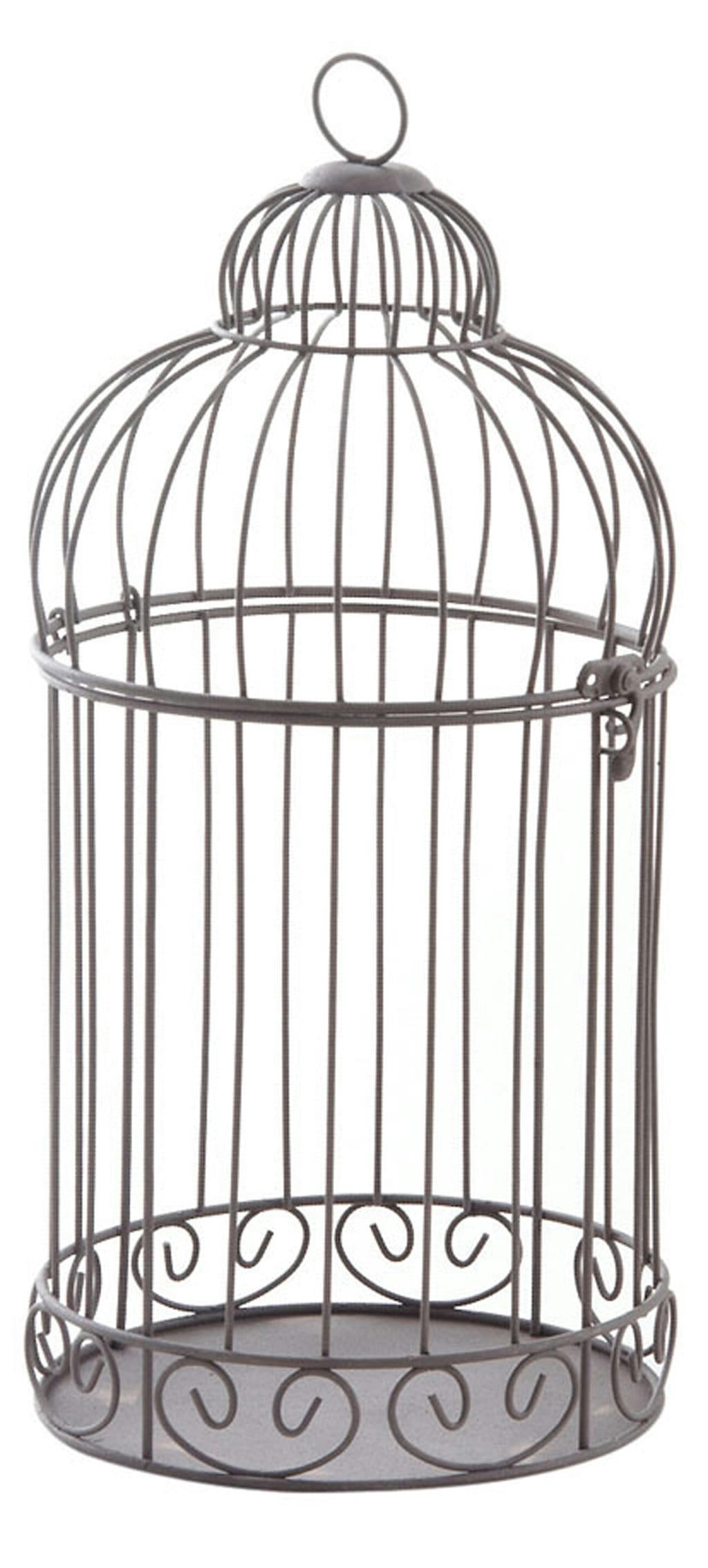 - Cage à oiseaux ronde en métal vieilli