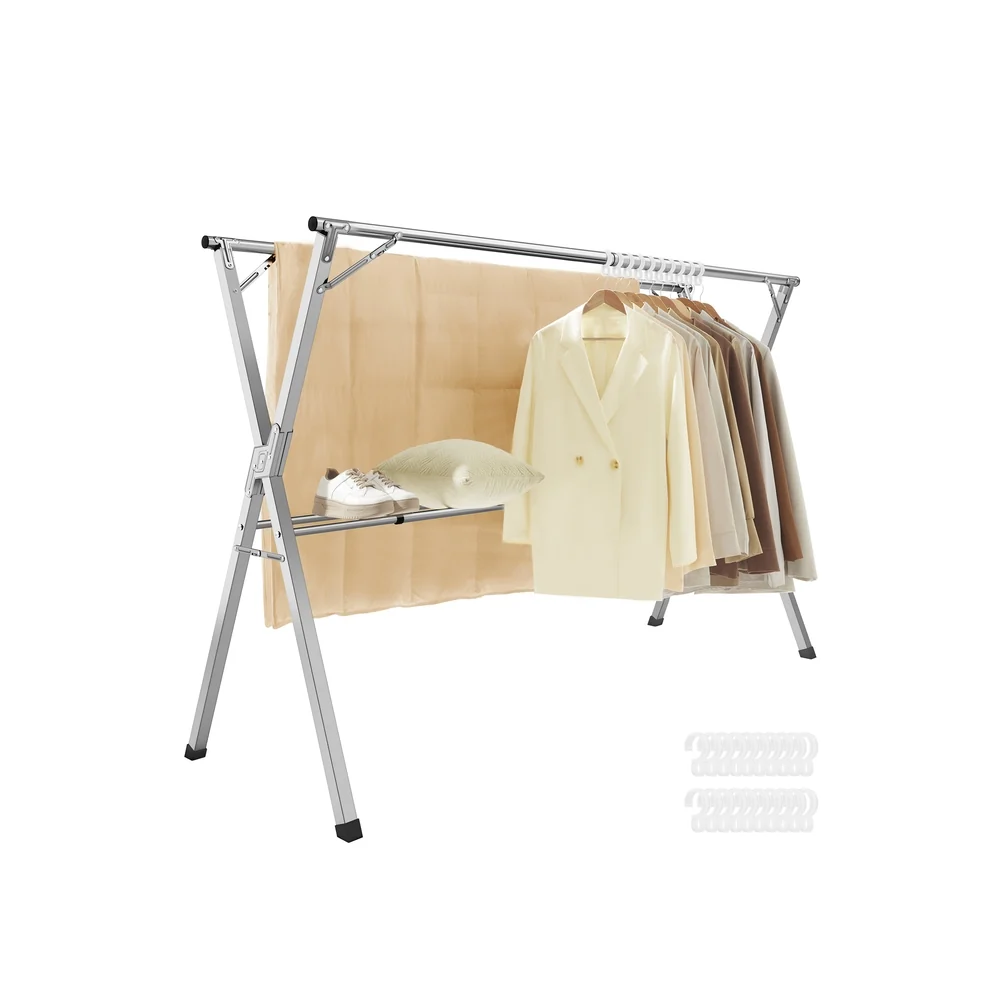 Étendoir à linge pliable en acier inoxydable robuste