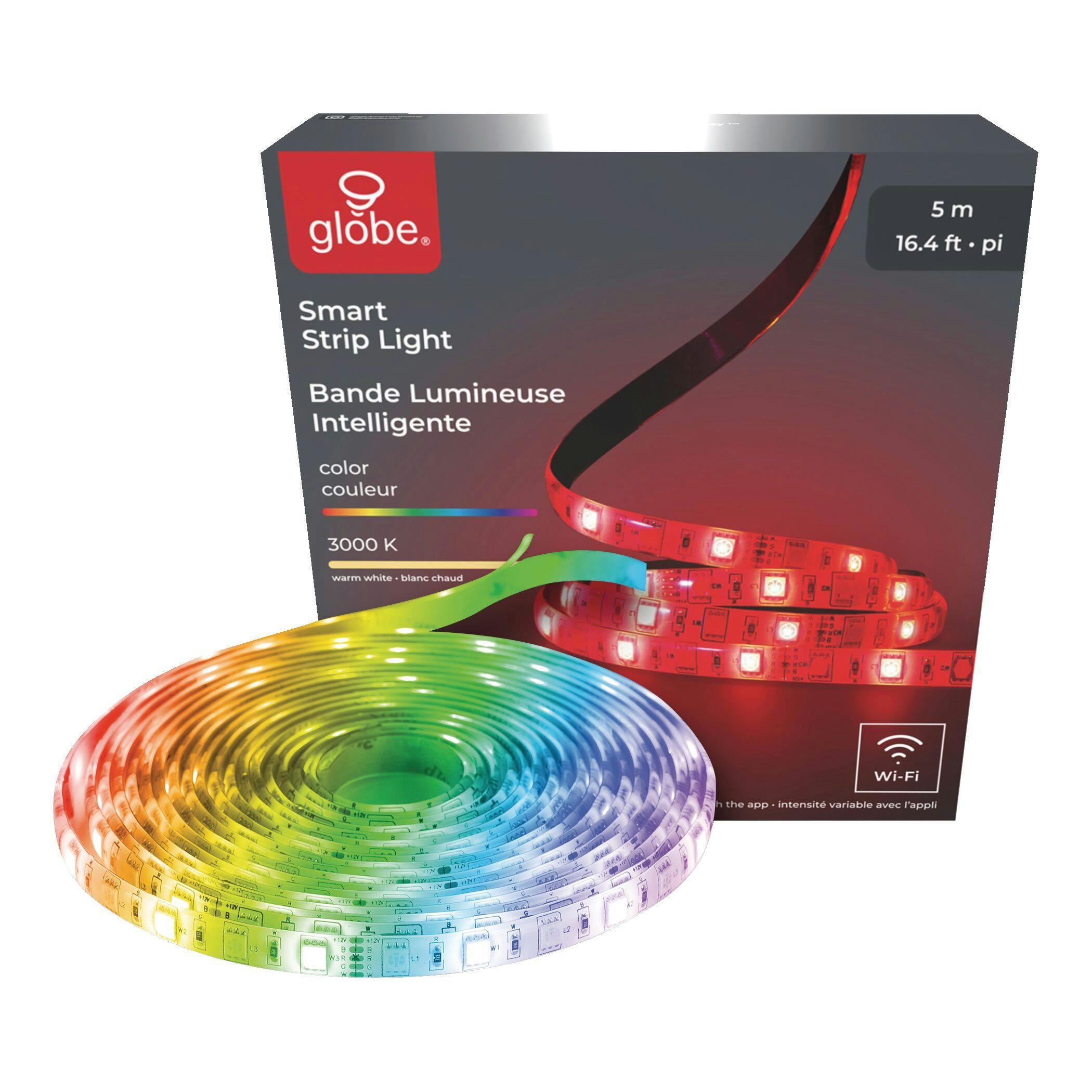 Globe Electric Wi-Fi LED RGB Smart Strip Light, 5-m/16.4-ft