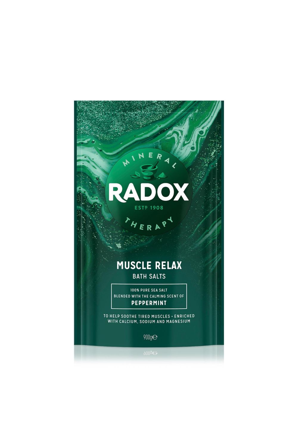 Radox Bath Salts' Muscle Relax Bath Therapy, Peppermint, 6 Packs of 900gm