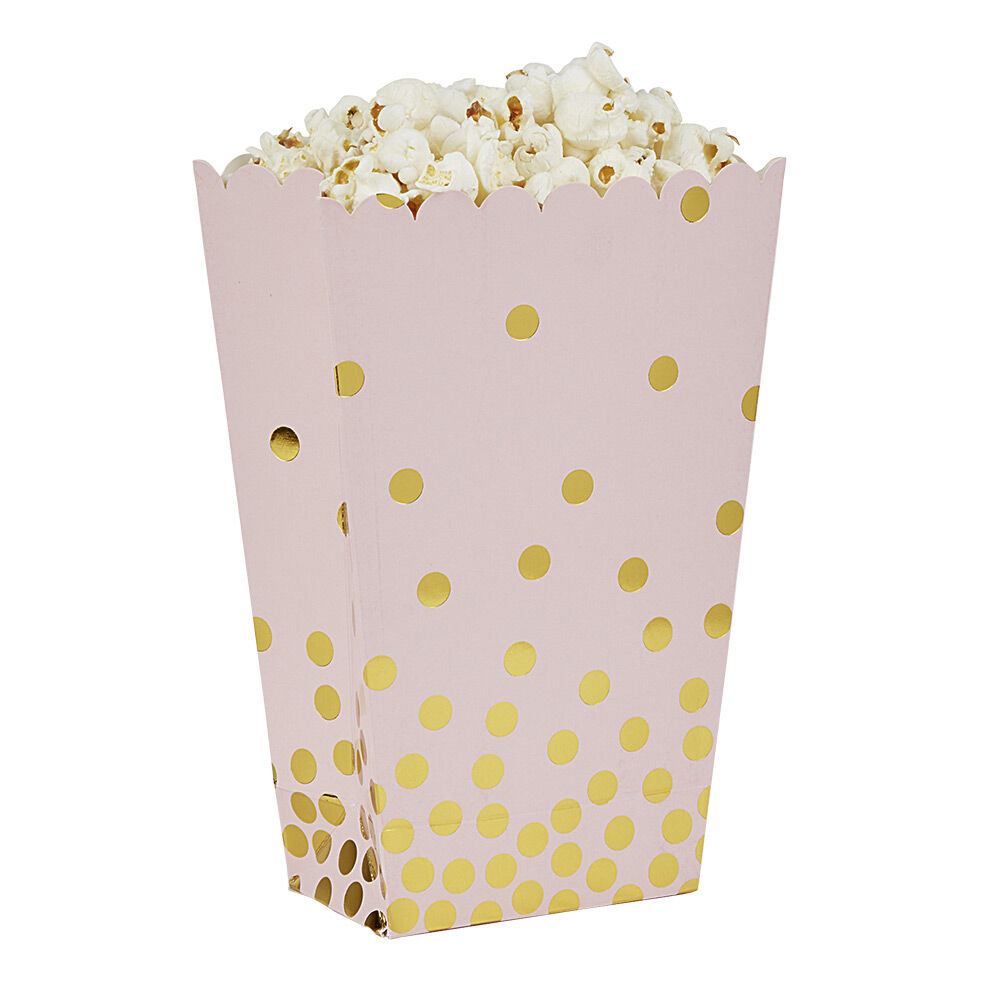 BoÎte à bonbons ou pop corn rose et doré à poids x 4