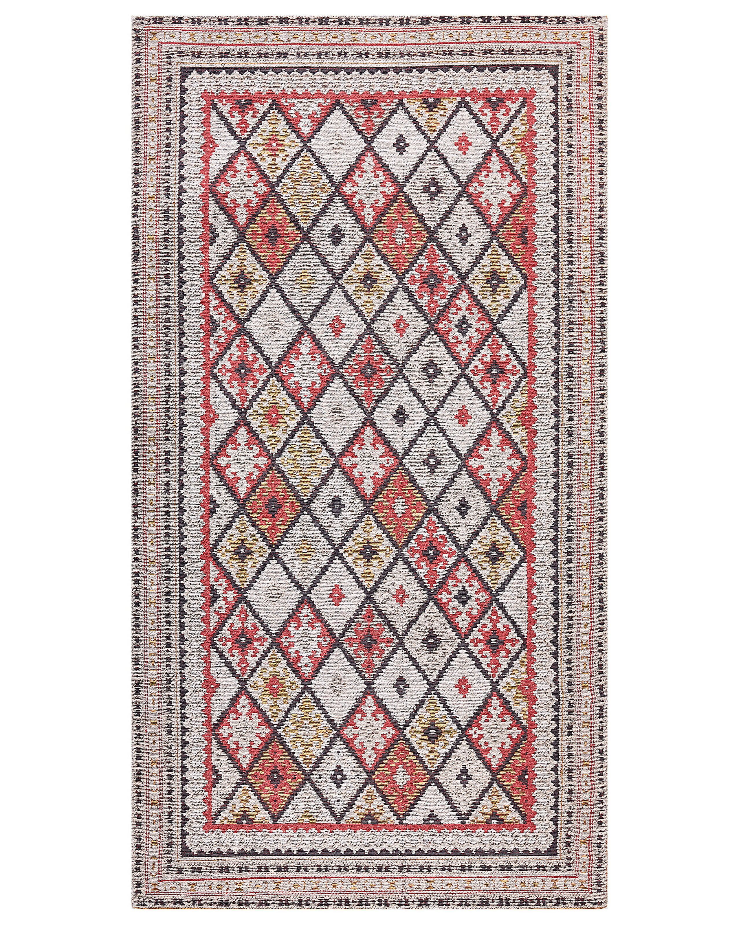 Dywan wzór geometryczny 80 x 150 cm wielokolorowy
