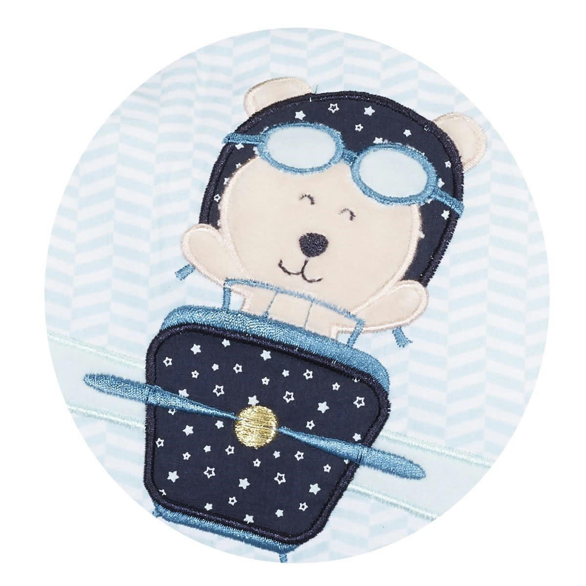 LAZARE - Coussin rectangulaire en coton bleu