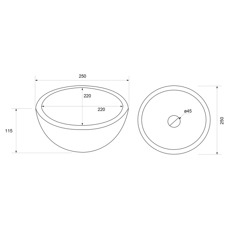 Vasque à poser Ruz ronde blanc brillant Ø 25 x 11,5 cm DIFFERNZ