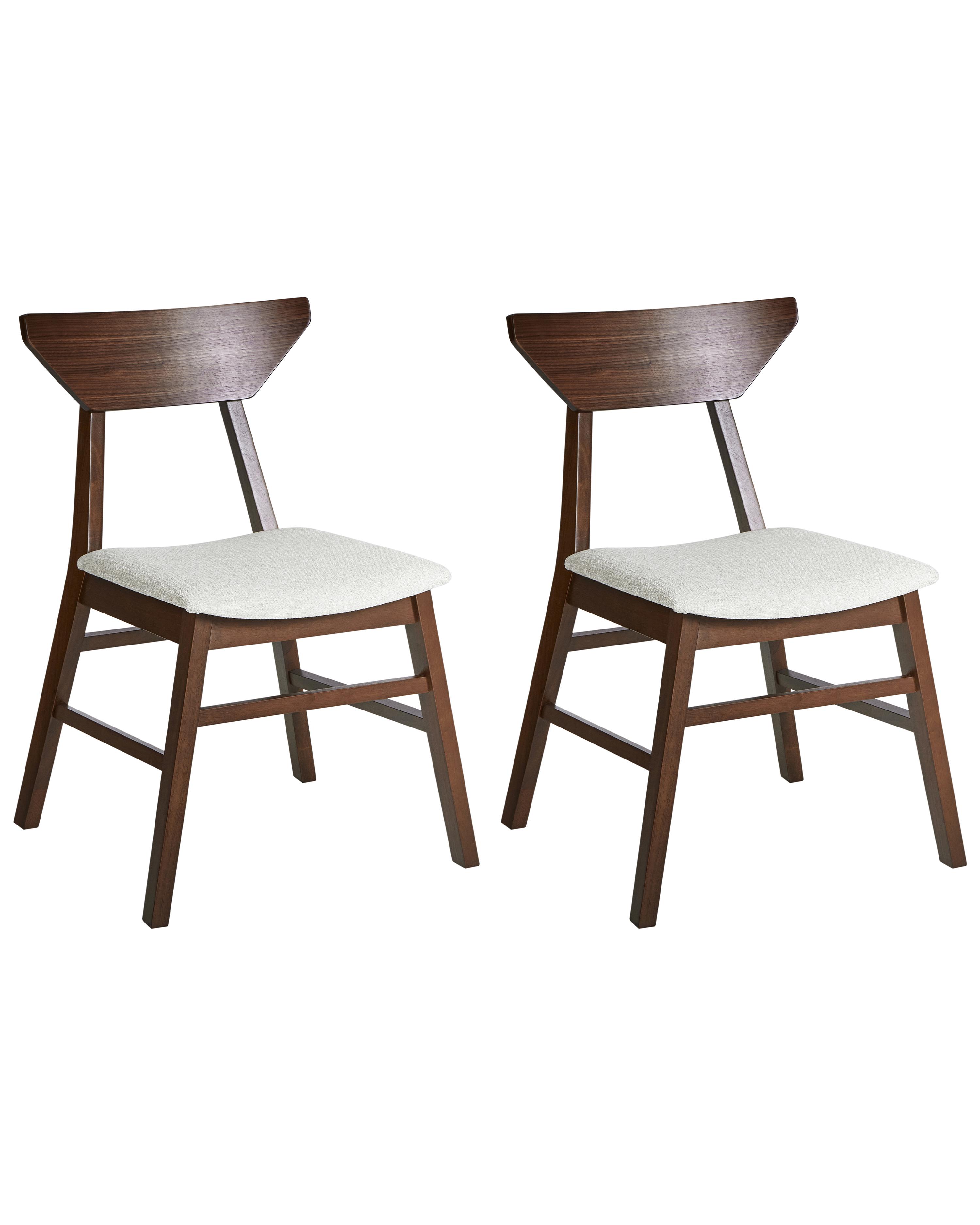 Set of 2 Dining Chairs HOPKINS Wood Dark Brown