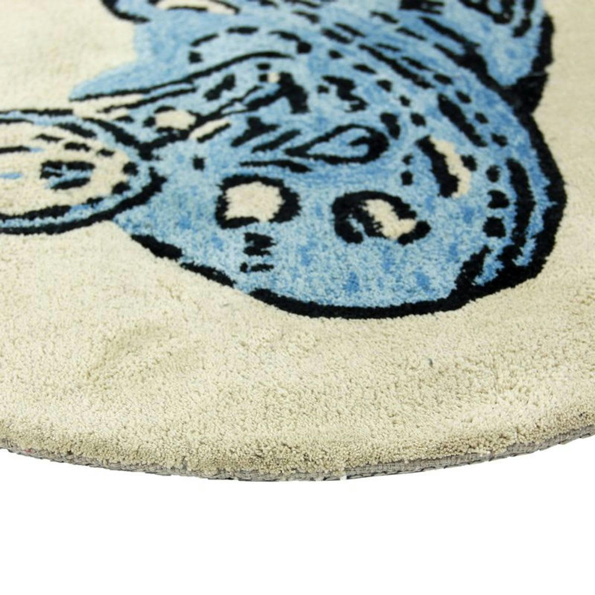 TOTOTTE - Tapis 100% coton dessin tototte bébé bleu diam.70