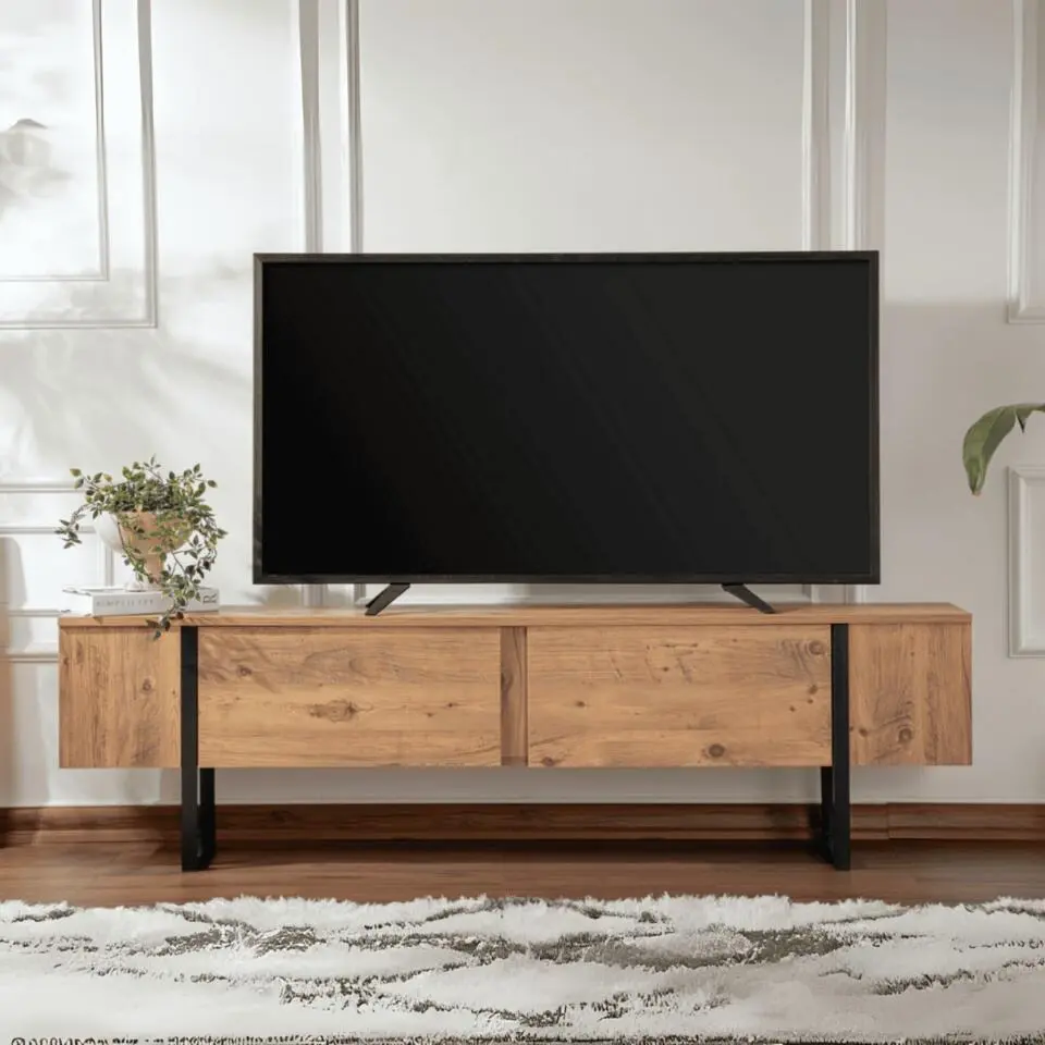 CALICOSY - TV-meubel met 2 klepdeuren SERENITY - 29,5x180x50 cm