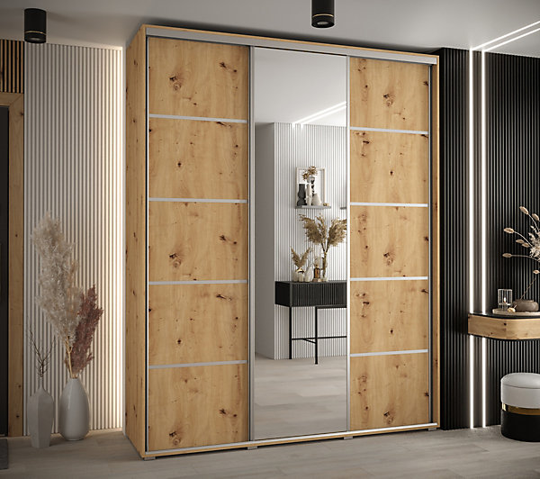 Armoire Davos 5 a portes coulissantes H. 235,2 x L. 180 x P. 60 3 portes