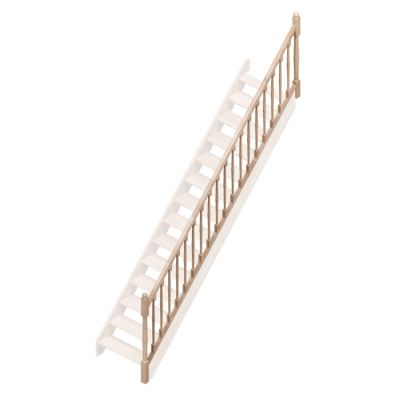 Rampe type T à balustres tournés pour escalier Savoie 1/4 tournant SOGEM