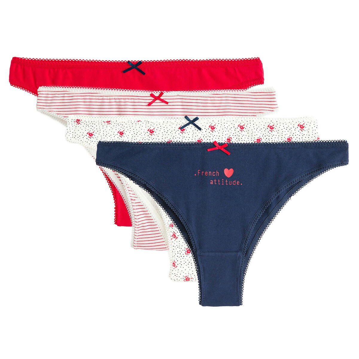 Lot de 4 tangas coton