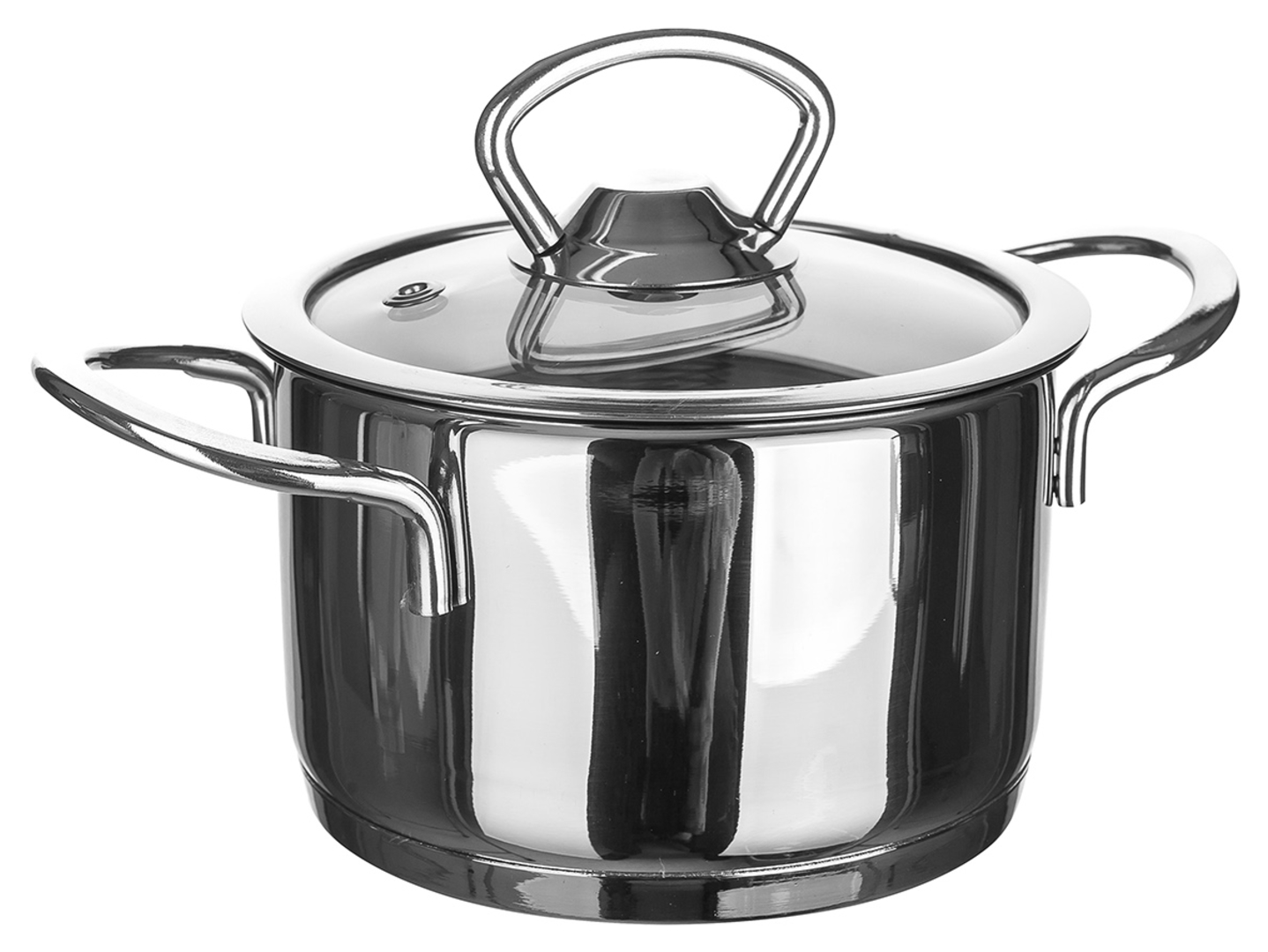 Mini garnuszek z pokrywką stalowy Piccolo 0,75 l srebrny