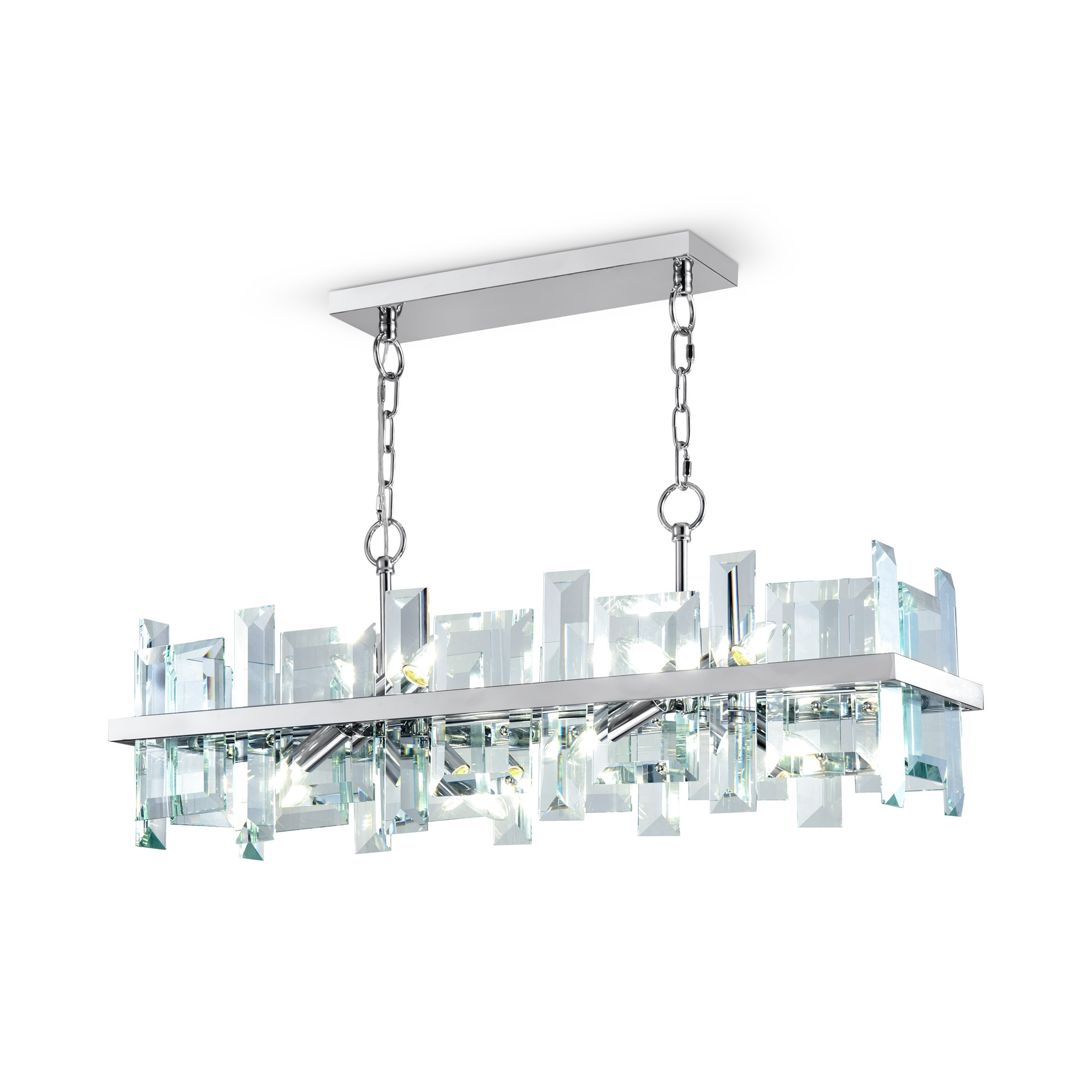 Lampa wisząca chromowana transparentna CEREZO 8xE14x40W Maytoni