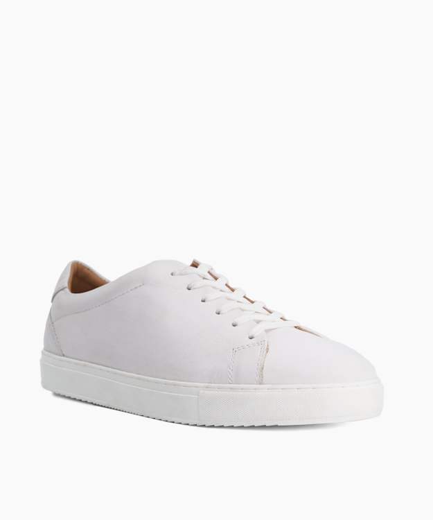 Trevons White - Leather Cup Sole Trainers