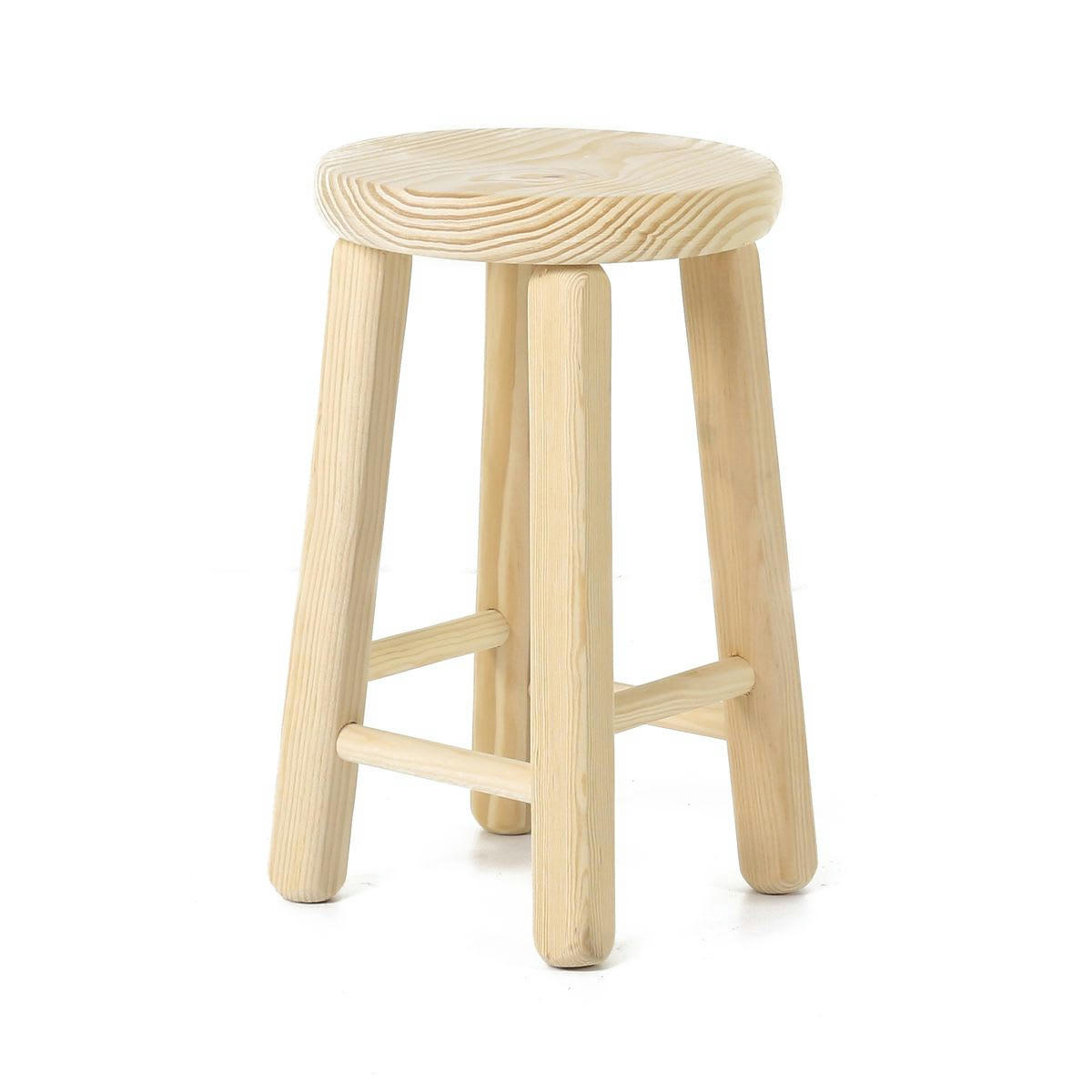 REGION - Tabouret rustique pin brut