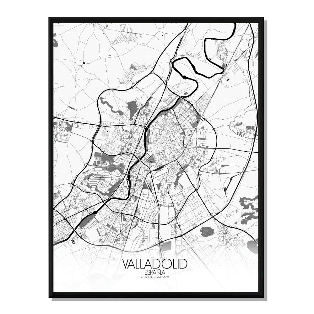 - Affiche Valladolid Carte N&B 40x50