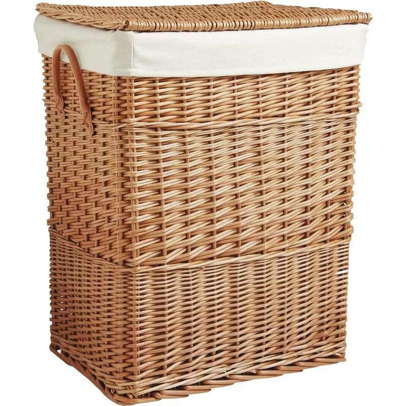 - Corbeille à linge en osier naturel