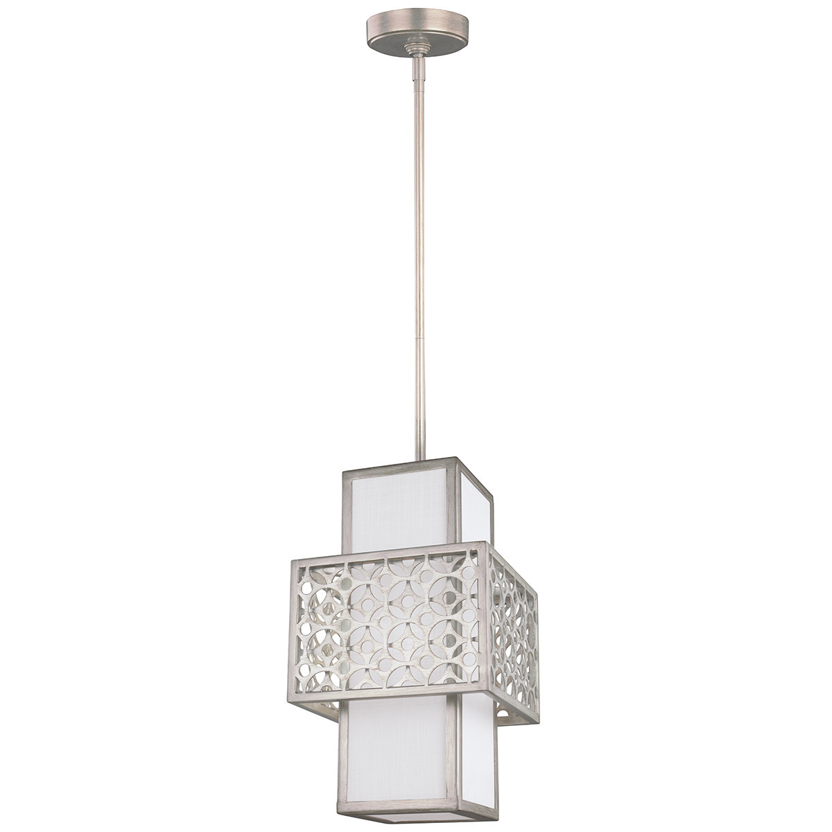 Lampa wisząca ciepłe srebro Kenney 1xE27x60W wym: 151,8x20,3x20,3 cm Feiss