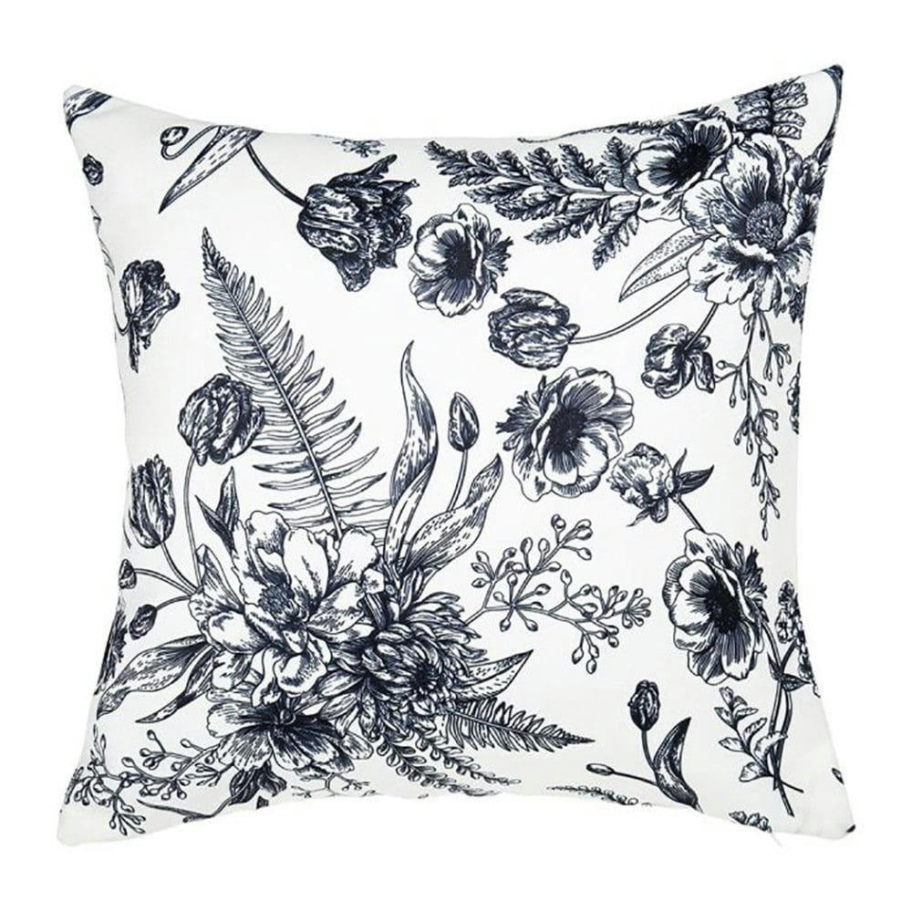 FLORA - Housse de coussin noir blanc 40x40cm