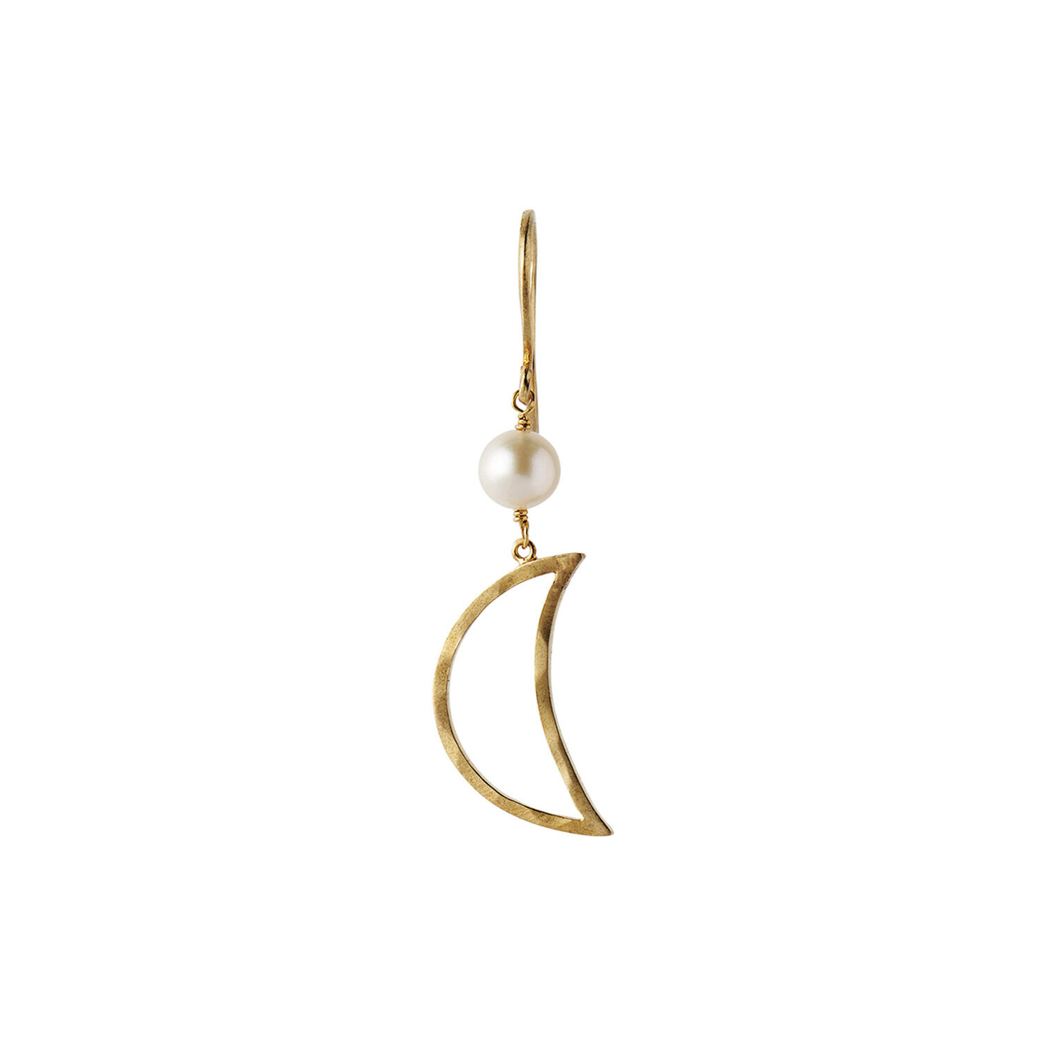 Bella Moon Earring With Pearl Single, gold