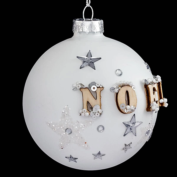 Boule noël et étoile 8cm verre - feeric lights &christmas