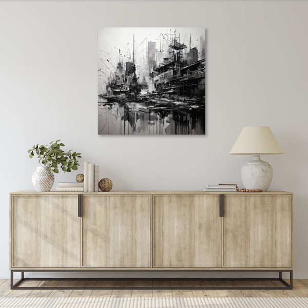 Feeby Obraz na płótnie, Miasto Architektura Monochromatyczna 30x30