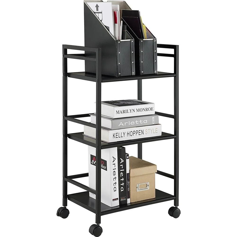 3-tier Rolling Black Utility Cart
